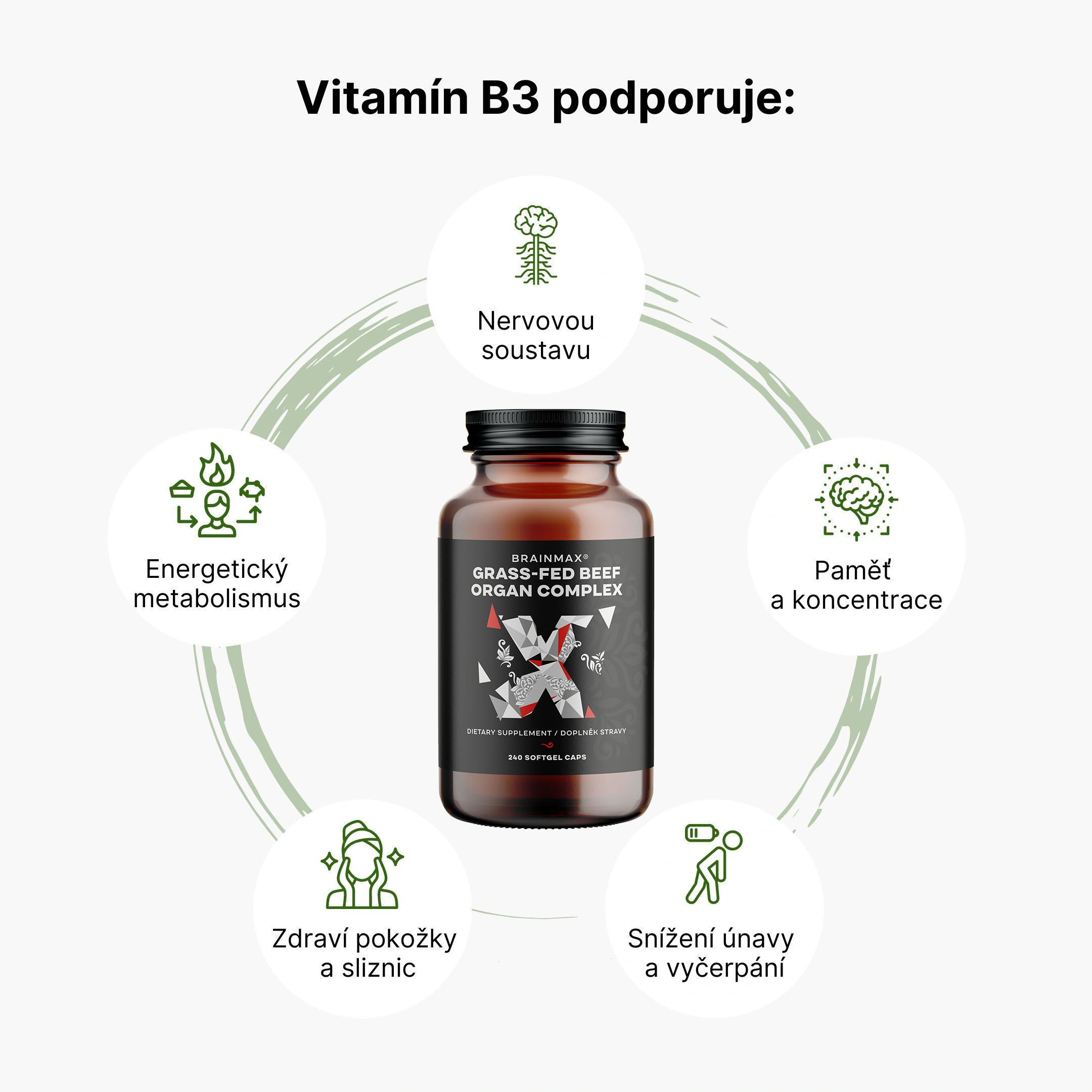 BrainMax Grass-Fed organy (vitamin b3)
